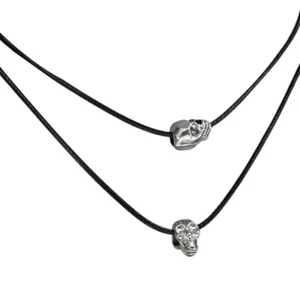 Skull Pendant Necklace Gothic Punk Jewelry Skeleton Head Rapper - Picture 1 of 10