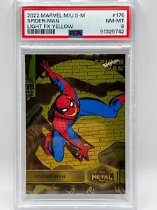 2022 Marvel Metal Spider-man Spider-man #176 Yellow FX PSA 8 - Picture 1 of 2