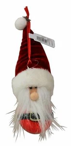 Christmas Dazzling Deals 8 inch Santa plush on Shatterproof ball Ornament - Picture 1 of 1