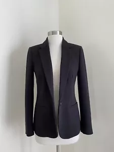 GIACCA J CREW BOTTONE SINGOLO INCOLLATA NERA CREPE TAGLIA 0 NUOVA CON ETICHETTE C8073 - Foto 1 di 6
