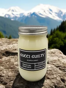 Wood wick * GUCCI GUILTY TYPE * scented * Leah's Lite Candle Co * 16oz - Picture 1 of 3