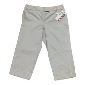Style & Co Light Khaki Cropped Capri Pants Stretch Causal Button Leg Sz 12 NWT - Picture 1 of 11