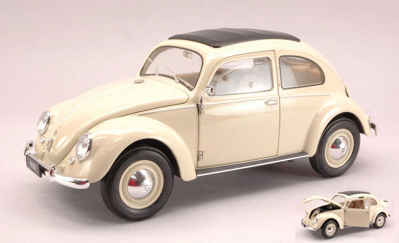 Modellino auto scala 1:18 VW BEETLE kafer maggiolino maggiolone bianco diecast - Immagine 1 di 1