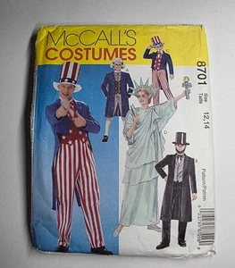 McCall's 8701 American Costumes CHILD Size 12-14 CUT size 14 Sewing Pattern - Picture 1 of 4