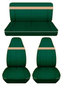 Se adapta a Jeep Wrangler YJ-TJ-LJ 1985-2006 cubiertas de asiento delanteras y traseras verde tostado - Imagen 1 de 8
