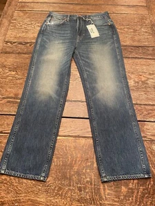 nwt HEY GANG women’s 29x28 Loose blue Denim Jeans Made in USA 100% cotton WOW - Picture 1 of 10