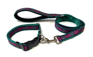 Tartan Dog Lead And Collar Set 25mm Wide Short Lead Small Medium Large Collar - Picture 1 of 9