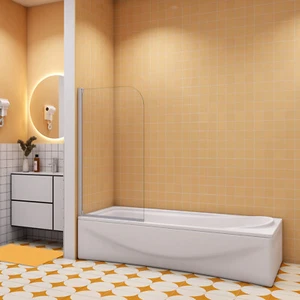 180° Badewannenaufsatz Duschabtrennung Trennwand NANO-GLAS Badewanne Dusche - Bild 1 von 8