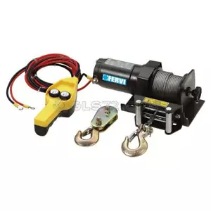 ELEKTRISCHE SEILWINDE FLASCHENZUG KRAN SEILZUG MOTORWINDE 12V FERVI 0630/0900 - Picture 1 of 2