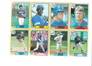 O PEE CHEE 1987 8 CARD PANEL-SANDBERG,HRBEK, REISS, PORTER, IORG,ETC - Picture 1 of 2
