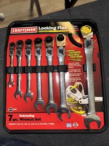 Sears Craftsman Locking Flex Wrench Set 42400 942400 7 pc Ratcheting USA SAE NOS - Picture 1 of 11