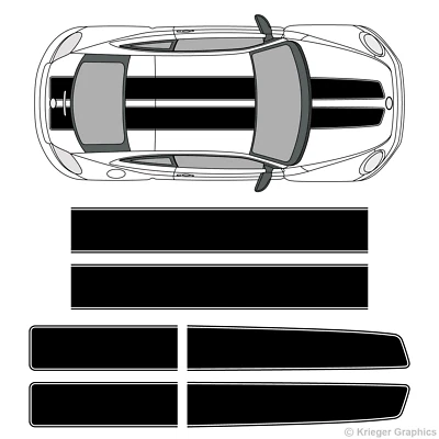 EZ Rally Racing Stripes 3M Vinyl Stripe Graphic Decals for Volkswagen Beetle - Image 1 of 4