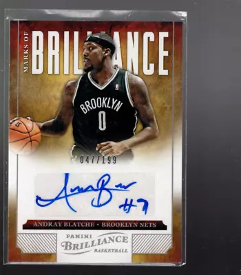 A8071- 2012-13 Panini Brilliance Marks of brilliance #94 Andray Blatche /199 - Image 1 of 2