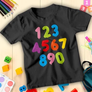Boys and Girls Balloon Colourful Number Day Ideas T-Shirt Tee for Kids #ND - Picture 1 of 35