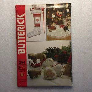 Butterick Bastelmuster 244 Baum Rock Strumpf 6 Ornamente und Transfer ungeschnitten - Bild 1 von 3