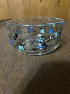 Pequeño tazón Mickey Mouse & Friends Pyrex sin tapa negro transparente azul Minnie Donald - Imagen 1 de 9