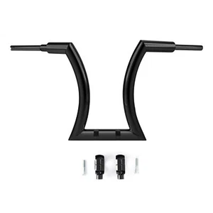 Black 18" Rise 2'' Hanger Handlebars Risers Fit For Harley Super Glide Sportster - Picture 1 of 11