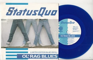 STATUS QUO - OL' RAG BLUES/STAY THE NIGHT - FRENCH IMPORT BLUE VINYL 45 WPS - Picture 1 of 2