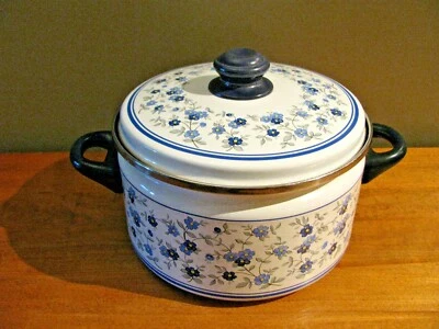 Vintage Baumann Heavy Lidded Cookware  Pot Hand Painted West Germany - Image 1 of 4