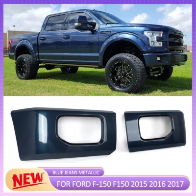 For 2015-2017 Ford F-150 F150 Blue Jeans Front Bumper End Cover Cap Left Right - Imagem 1 de 4