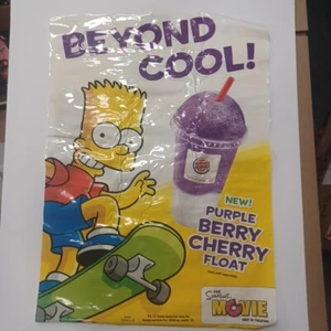 The SIMPSONS MOVIE BURGER KING BART FLOAT Vinyl WINDOW CLING Poster 17×23 INCHES - Picture 1 of 3