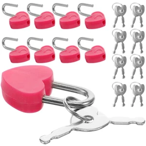 24 Set Mini Herzschloss Baby Kind Herzschlösser Tragbares Vorhängeschloss - Bild 1 von 12