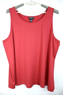 NEW MAGGIE BARNES Women's Stretch Polyester Tank Top Deep Red  Size 4X 30W 32W - Image 1 of 4