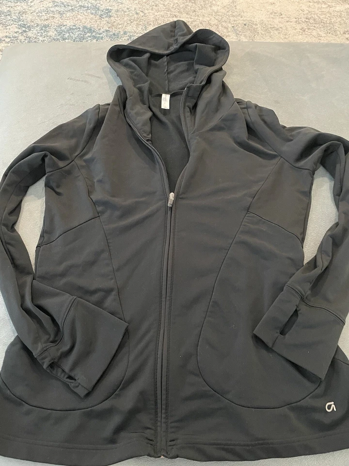 Gap тела молнии спереди с капюшоном черный Athletic куртка Sz большой EM28 - Изображение 1 из 4