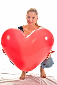 Globo gigante CORAZÓN 60 cm Ø ROJO * Globo gigante corazón * BWS / RIFCO * Amor - Imagen 1 de 2