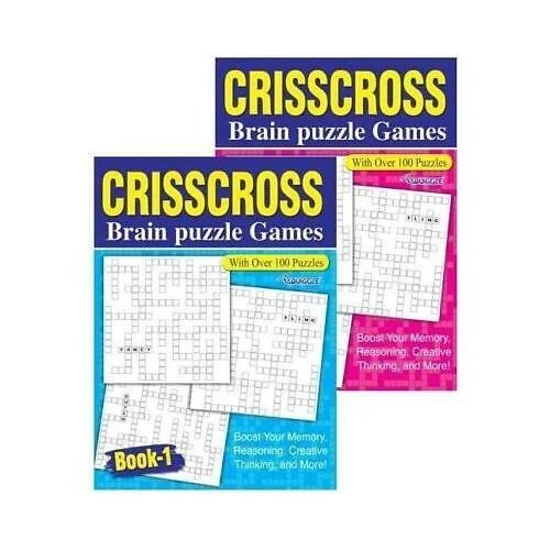 2 X A4 Crisscross Puzzle Books 258 Puzzles Trivia Crossword Book Brain Games