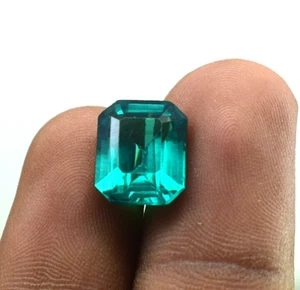 Certified Emerald Natural Colombian Green Emerald Gemstone 10Ct Emerald cut - Picture 1 of 8