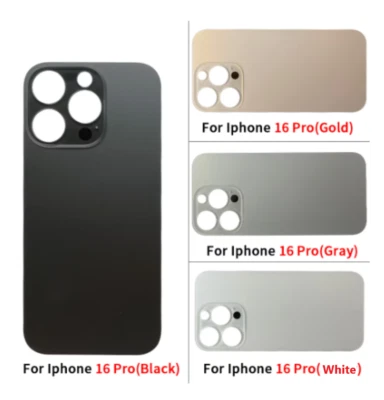 For iPhone 16 Pro / 16 Pro Max Battery Back Cover Glass Rear Door Replacement - Image 1 of 2