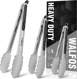 Food Grade Stainless Steel Kitchen Tongs for Cooking,Bbq - 7 ,9 and 12 Inch,Set - Picture 1 of 12