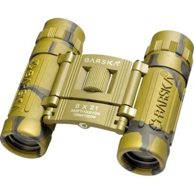 Barska Lucid 8x21 Compact Binoculars with Case for Camping Hunting - Camo - Image 1 of 3