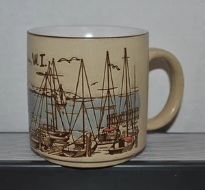 VTG Otagiri mug St MARTIN, W.I.  harbor nautical design Sailing Boat JAPAN - Picture 1 of 5