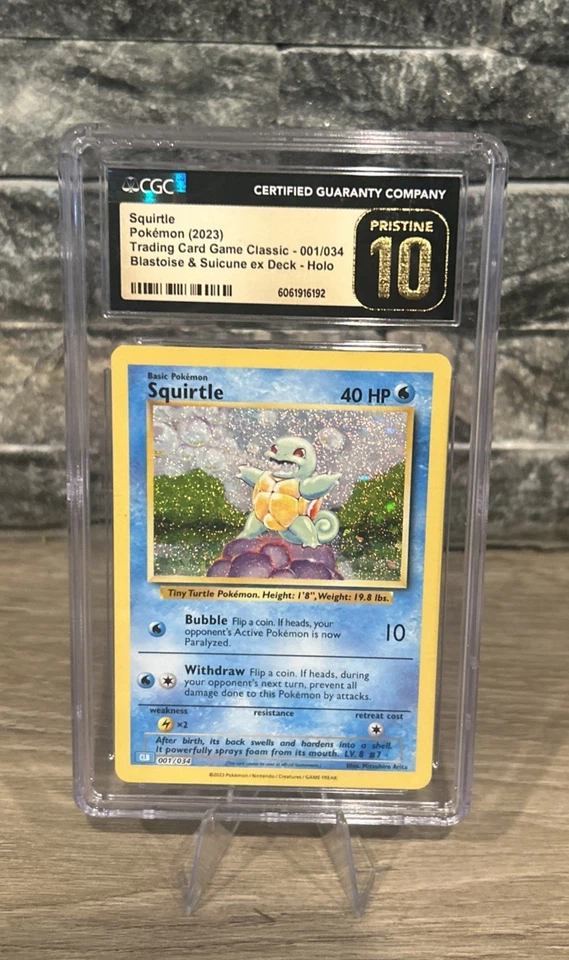 CGC PRISTINE 10 Squirtle 001/034 Trading Card Game Classic Holo (2023) - Image 1 of 3