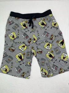 SpongeBob Cloth Men's Shorts Gray Black Yellow Large - Picture 1 of 10
