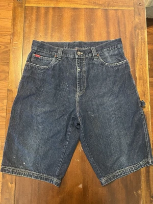 Pantalones Cortos De Colección Y2K FUBU Jean Carpenter Azul Denim Sueltos Hip Hop Para Hombre Talla 38 Foto 1 de 4