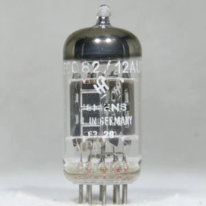 Siemens 12AU7/ECC82 Chrome Plate Dual Support O-Getter Germany 1962 Strong - Picture 1 of 18