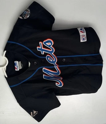 Majestic New York Mets Johan Santana Stitched Black Jersey Size Boys Toddler 3-4 - Image 1 of 4