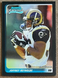 2003 Bowman Chrome Rookie rifrattore #213 Joffrey Reynolds /500 Rams numerato radiocomandato - Foto 1 di 3