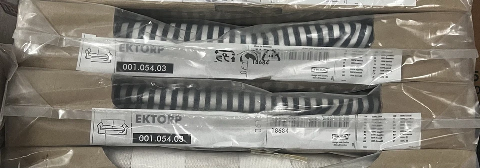 Ikea Ektorp Bezug 2er Sofa schwarz weiß gestreift Neu OVP 001.054.03 - Bild 1 von 1