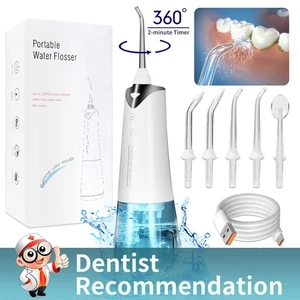 Water Cordless Water Flosser Dental Oral Irrigator Teeth Cleaner 5 Jet Tips - Picture 1 of 5