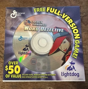 General Mills Lightdog PC Video Game CD - Carmen Sandiego Word Detective EUC - Picture 1 of 2