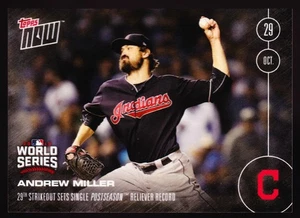 Indians Andrew Miller World Series Record 2016 Topps NOW 643 Dexter Fowler/508 - Picture 1 of 2