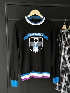 Dsquared 2 Tennis Logo Wool Sweater Size M - Picture 1 of 7