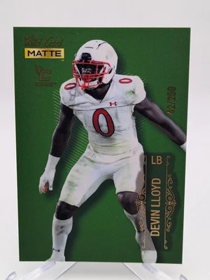 💥 2022 Wild Card MATTE Chase Green #42/250 Devin Lloyd #MB-36 Rookie RC - Image 1 of 2