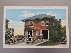 Cartolina antica non spedita vigili del fuoco Staatsburg SFD NY New York - Foto 1 di 2