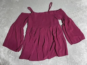 Torrid Top Womens 2X Smocked Square Neck Cold Shoulder Whimsy Fairy Boho - Picture 1 of 6