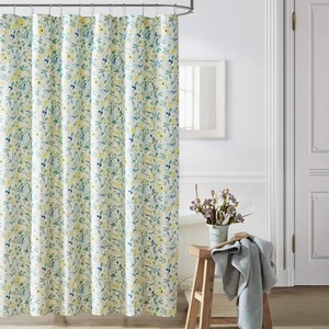 Home - Shower Curtain, Stylish Cotton Bathroom Decor, Elegant Floral Home Dec... - Picture 1 of 6